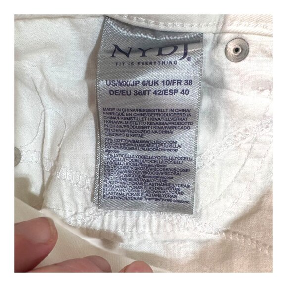 Nydj Barbara Bootcut White Denim Jeans Lift Tuck Technology Womens 6 Porkchop - Picture 5 of 6